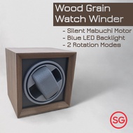 Watch Winder Box Single Slot Wood Grain Automatic Vertical Silent Box