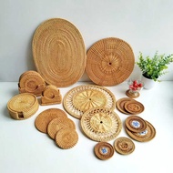 Rattan Mat Rattan Coaster Insulation Mat Woven Autumn Rattan Tea Coaster Straw Pot Mat Restaurant Ra