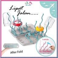 Foldable Bottle Drying Rack Ease for travel, To Dry Bottle Parts and Accessories fits up to 12 bottl