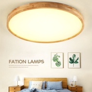 LED Wood Ceiling Light Nordic Wooden Ceiling Lamps Living Room Bedroom Study Surface Mounted Lighting Fixture