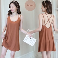 baju tidur sexy nipis sexy lady wear Piyama kapas musim panas tanpa lengan wanita seksi
