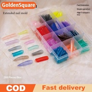 GoldenS 288PCS Colorful Nail Dual Forms Set Full Nail Forms For Reusable Nail Tips Nail Extension Fo