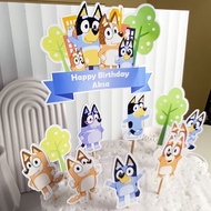 Custom Bluey Cake Topper with Name for Decoration Cute Character Children's Birthday Cake Decoration