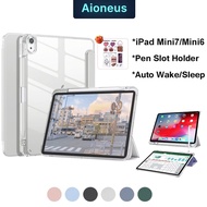 IPAD MINI 7 CASE IPAD MINI 6 Soft Case iPad Chip A17 Pro Auto Wake Silicone Transparent Pencil Slot