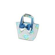 Lunch tote bag/small striped blue flower