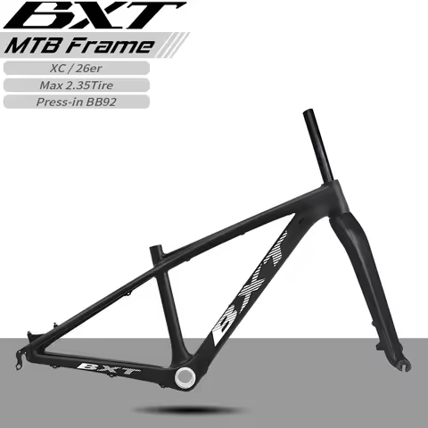 BXT 26er MTB Frame Carbon 14inch Mountain Bike Hard Frame135*9mm 26er Fork