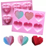 DIAMOND HEART SILICONE MOLD HEART SHAPE SILICONE MOLD/ 3D HEART SHAPE MOLD/ HEART SOAP MOLD/