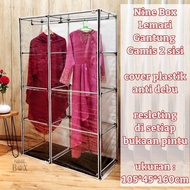 NINE BOX LEMARI PAKAIAN GANTUNG / RAK BAJU / LEMARI GANTUNG COVER FULL PLASTIK TRANSPARAN / LEMARI G