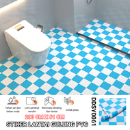 Stiker Lantai Kamar Mandi Tahan Air PVC Stiker Perekat Diri Wallpaper Dinding Dekorasi Menebal 2m