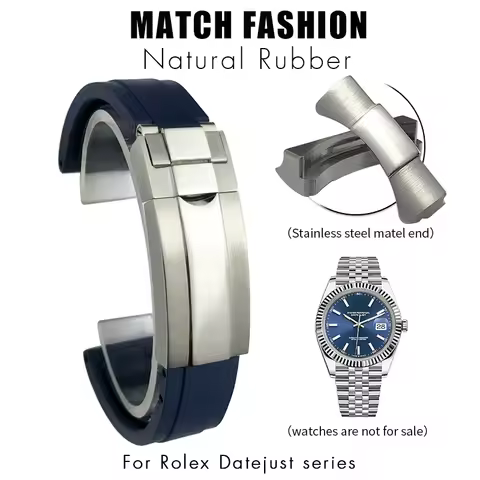 Metal Curved End 20mm 21mm Watchbands Special for Rolex Datejust 41mm 126334 m126300 Watch Strap Lin