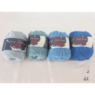 MILK COTTON WOOL 3ply Knit Yarn Soft Yarn Crochet Yarn Benang Kait - Blue Series