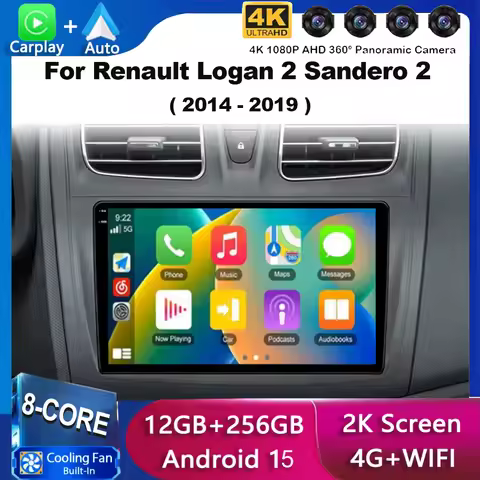 Android 16 Car Radio Multimedia Video Player For Renault Logan 2 Sandero 2 2014 -2019 Symbol 2 Din A