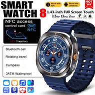 New Galaxy Watch 8 Ultra Bluetooth Call Voice Assistant Heart Rate Monitor 1.43 inch AMOLED Screen M