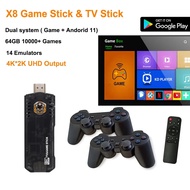 X8 Stick 4K 10000 Games Arcade Retro Video Game Consoles SFC/GBA Dual Wireless Controller HD Mini TV Box for