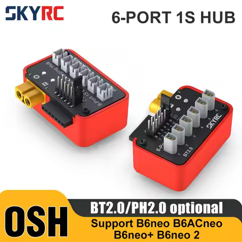SKYRC Battery Charging Hub OSH 6-Port 1S Battery Charging Hub For LiPo LiFe Li-ion LiHV Support B6ne