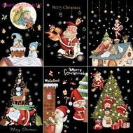 newsandthen1 New Christmas Decoration Window Stickers Santa Gifts Merry Christmas Mirror Sticker Xmas Tree Window Glass Sticker New Year 2023 Nice