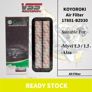 KOYOROKI PERODUA Air Filter 17801-BZ100 /17801-BZ030/17801-BZ140 / 17801-BZ130 / 17801-87Z12 / 17801