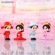 EM 4Pcs/set Mini Couples Figurines Micro Landscape DIY Miniatures Resin Crafts Fairy Garden Moss Dol