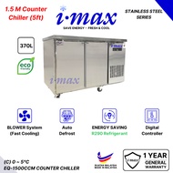 Imax 2 Door Counter Chiller/Freezer (5 Feet) l Stainless Steel Worktop 1500MM l BUATAN MALAYSIA