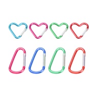 [Each Style 2 Items Total 16 Items] Heart-Shaped, D-Shaped Color Backpack Keychain Aluminum Alloy Bu