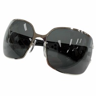 成色極佳 ▼ CHROME HEARTS POON 2/SS-BKL 925 純銀皮革花卉十字眼鏡太陽眼鏡 黑色銀色鏡片：黑色 日本製造 男士