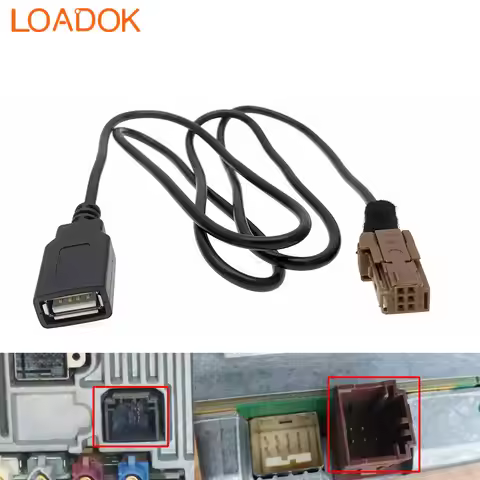 6 Pin Car Radio USB Cable for Peugeot MM RT3EV / RT4 RT5 207 307 308 407 607 1007 CITROEN C6 2008 20