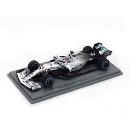 F1 Racing Model 1: 43 Spark Mercedes Benz W10 Hamilton German Station White Benz 2019 Racing Season 