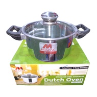 18cm Stainless Steel Soup Pot with Glass Lid / Vegetable Pot / Dutch Oven 18cm Muliya