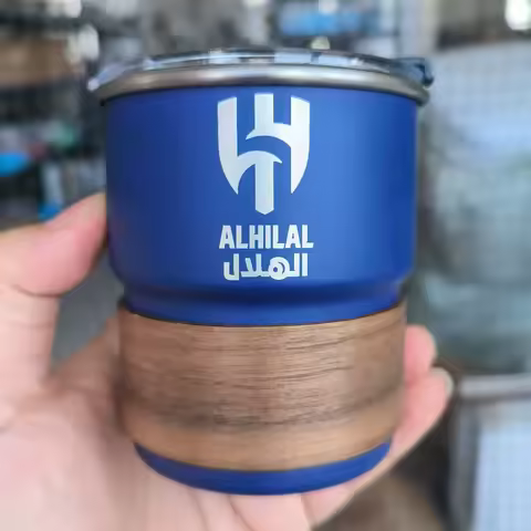 Al-Hilal Saudi Logo Stainless Steel Cup Beer Mug with Lid 250-300ml Outdoor Camping Coffee Mug Whole