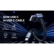 NEW JSAUX 90 DEGREE USB C TO USB C FAST CHARGE CABLE FOR STEAM DECK