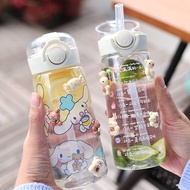 BABY 400ml Portable Strap Children Cup Sleeve Bouncing Gift Large Capacity Cartoon Straw Water Bottle Kid Straw Cup Bottle