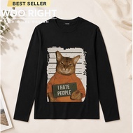 COD Woo Right Long Sleeve T-Shirt I HATE PEOPLE Cat Pattern Prison Number 4 3 2 Casual Unisex