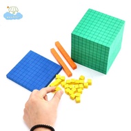 [LI] Ten Blosplete Set Kids Math Plaything Math Blos Plastic Base Ten Set Cube Kids Math Plaything C