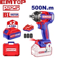 EMTOP บล็อกไร้สาย 12 นิ้ว ไร้สาย 20 โวลท์ (แบต 2 ก้อน + แท่นชาร์จ ) รุ่น ECIWL2050 ( Impact wrench )
