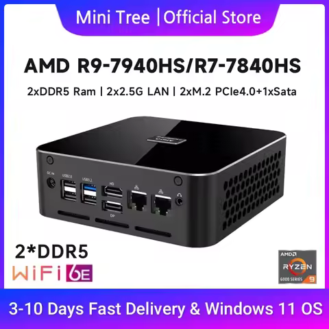 AMD Ryzen 9 NUC Gaming Mini PC 8945HS DDR5 pcie Dual 2.5G Lan Office Gaming Mini Desktop PC R7-8845H