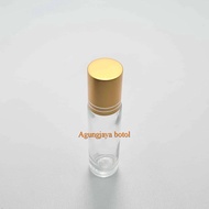 Roll On 10 Ml Clear Original Matte Gold Stainless Cap / Glass Bottle / Perfume Bottle / Wind Oil Bot