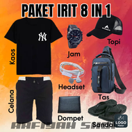 AFS - PAKET IRIT 8 IN 1 PRIA / PAKET IRIT ISI 8 PCS (KAOS CELPEN TAS TOPI JAM HEADSET DOMPET DAN SAN