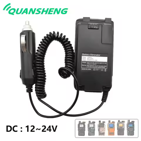 Quansheng UV-K5 Battery Eliminator 12V/24V Walkie Talkie Car Charger For UV-k5(8) UV-K6 UV-5R Plus C