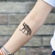 OhMyTat 鬣狗 Hyena 刺青圖案紋身貼紙 (2 張)
