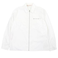 MARNI 2025AW CUMU0297P0 標誌印花拉鍊長袖襯衫外套，白色，46碼，正品，男款，成色極佳。