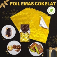 Gold Foil Brown Wrap 100 Sheets - Gold Foil Paper Brown Wrap - Handmade Gold Chocolate Wrap - Gold C
