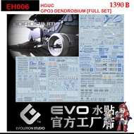 WATER DECAL [EVO] EH 006 HGUC RX-78 GP03D GUNDAM DENDROBIUM Special Set 1 Has 5 Sheets HG 1/144 FLUO