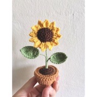 Crochet sun flower pot sunflower pot