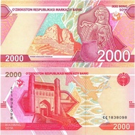 Uzbekistan 2,000 Som Brand New UNC Banknotes Old Banknotes Foreign Coin Collection 2026.7.19z0907a5