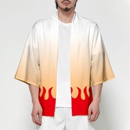 ชุดคอสเพลย์ เสื้อคลุม Kyojuro Rengoku จากอนิเมะชื่อดัง Kimetsu No Yaiba เสื้อดาบพิฆาตอสูร สุดเท่ ใส่สบาย เนื้อผ้าดี