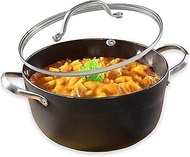 Cuisiland 7QT/11.5'' Honeycomb Cast Iron Casserole with Lid – Non-Stick Dutch Oven Pot, Stainless St