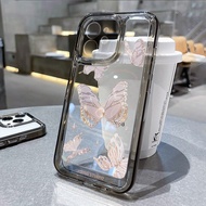 Good case🔥สินค้าพร้อมส่ง มาใหม่ 🔥เคสไอโฟน11 SPACE case With Phone Chain เคสใสกันกระแทก iPhone 14 13 12 11 Pro Max XR XS Max XR X 7+ 8 Plus SE2022 2020 กรณี เคสโทรศัพท์ เคสใส เคส TPU เคสใสไอโฟน แบบนิ่ม 15 Pro Max INS French Style elegant pearl butterfly