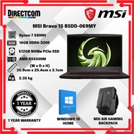 MSI Bravo 15 B5DD-069MY Gaming Laptop Black 2 (AMD Ryzen 7/512GB SSD/16GB/AMD RX5500M-4GB/15.6-Inch 