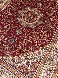 พรมเปอร์เซีย พรมทอแท้ๆ Belgium นำเข้า พรมไหมวิทยาศาสตร์ ขนาด 100x140 cm บางนุ่ม สีแดงสวยงาม