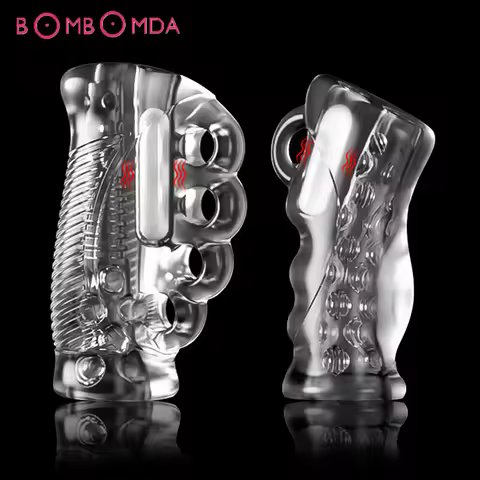 Automatic Masturbator for Men Vibrating Real Pussy Transparent Silicone Soft Male Masturbators Vagin